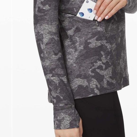 Lululemon Warm Stabilizer 1/2 Zip Hoodie Incognito Camo Size 4 - Picture 6 of 11